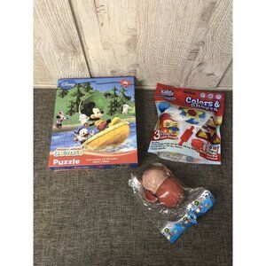 Lot of Preschool Toys Mickey Mouse Puzzle Water Toy Kiddy Dough Shapes Colors